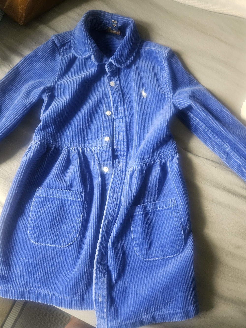 Girls Corduroy Blue Ralph Lauren Dress 4T